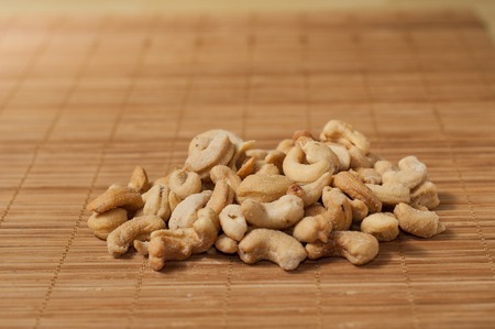 salted raw cashew nutsの写真素材