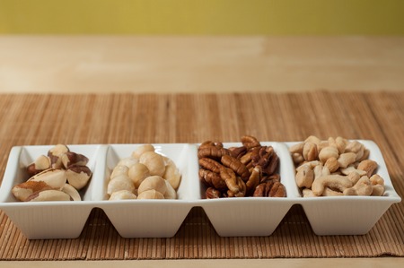 mix of nuts, para cashew brazil macadamian pecanの写真素材