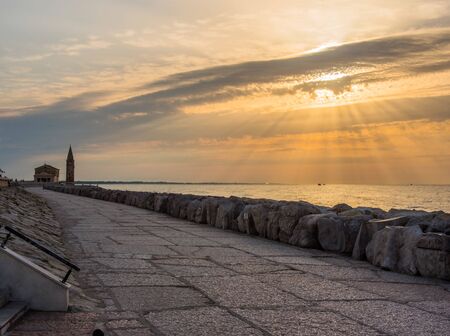 Caorle Italy light house の写真素材