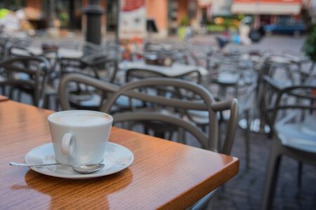 vintage cappuccino in cafe Caorle