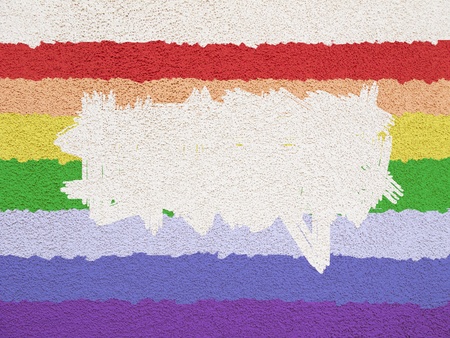 Different coloured paint on a wallの写真素材