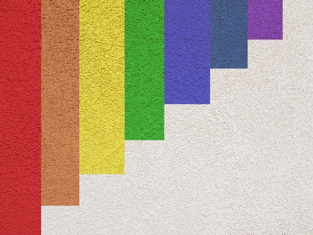 Different coloured paint on a wallの写真素材