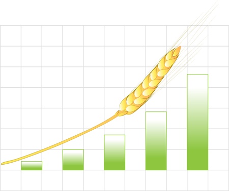 Illustration of an increase a crop of wheatのイラスト素材