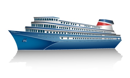 Cruise ship on white background  Isolated のイラスト素材