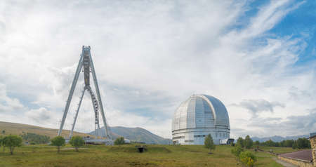 The BTA-6 ("Large Altazimuth Telescope") - is a 6-meter (20 ft) aperture optical telescope at the Special Astrophysical Observatory located in the Zelenchuksky District on the north side of the Caucasus Mountains in southern Russia. Karachay-Cherkessia. Sのeditorial素材
