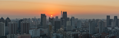 Sunset panorama, Tianjin, China