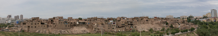 Panorama of high platform dwellings in Xinjiang, Kashiの写真素材