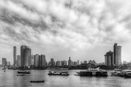 Panorama city view of Xiamen, Chinaのeditorial素材