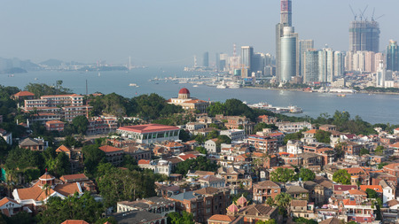Chinese Xiamen Gulangyu island panoramaのeditorial素材