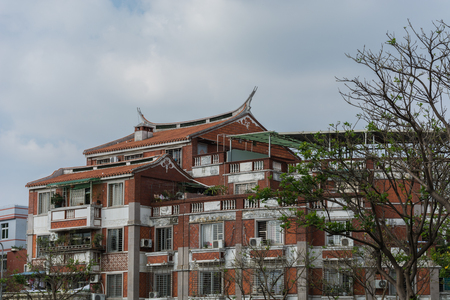 The traditional Chinese eaves decorationのeditorial素材