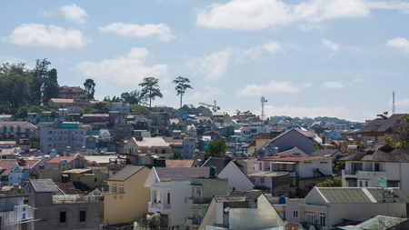 Colorful houses in Da Lat of Vietnamのeditorial素材