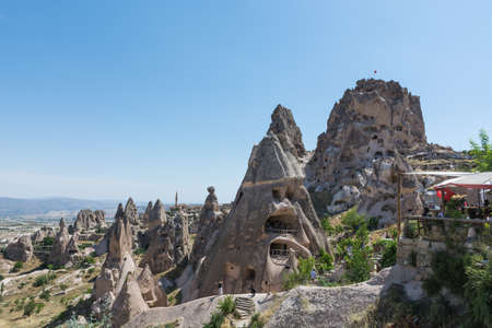 Uchisar historic castle in Cappadocia, Turkey,のeditorial素材