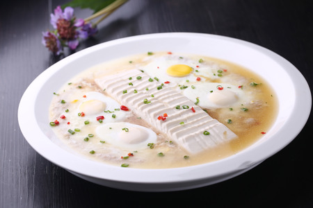 Delicious steamed Eggの写真素材