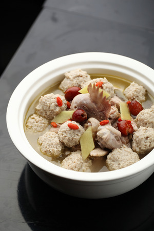 Chicken stew meatballsの写真素材