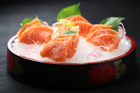 Salmon sashimiの写真素材