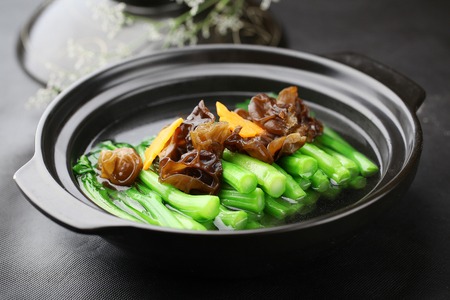 black fungus vegetables potの写真素材