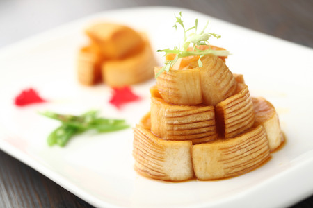 Chinese cuisine served on plateの写真素材