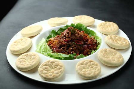 Chinese cuisine served on plateの写真素材