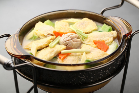 Chinese cuisine served in a claypotの写真素材