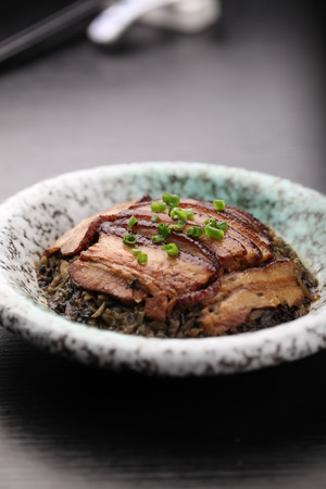 Chinese cuisine served on a plateの写真素材