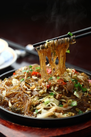Stir fried glass noodleの写真素材
