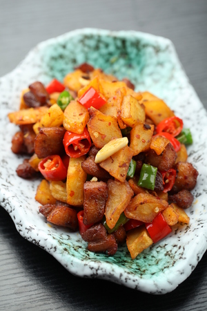 Chinese cuisine served on a plateの写真素材