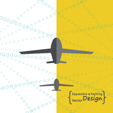 Vector design illustration of two airplanes on the abstract background. For business templates, pamphlets, presentations, annual reports on travelling industryのイラスト素材