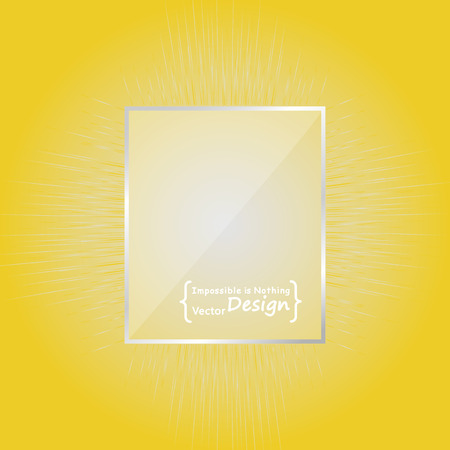 Abstract vector design illustration. Frame and rays on yellow backgroundのイラスト素材
