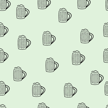 Seamless pattern with beer glassesのイラスト素材