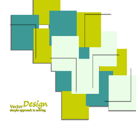 Abstract background of colored squares, leaflets, banners.のイラスト素材