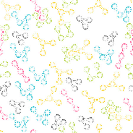 Seamless endless ornamental pattern with molecules. Template for design covers, backgrounds, bannersのイラスト素材