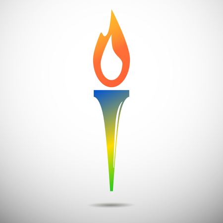 Torch vector icon isolated on white.のイラスト素材