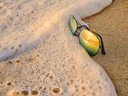 The sunglasses on the beach