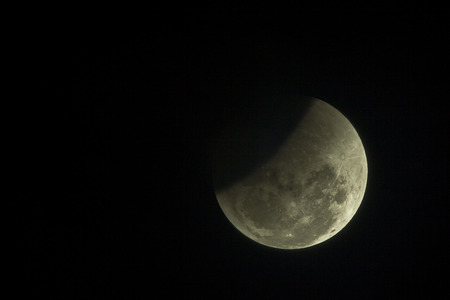 Super Blue Blood moon,31st January 2018 at Pantai Batu Hitam,Kuantan, Pahang,Malaysiaの写真素材