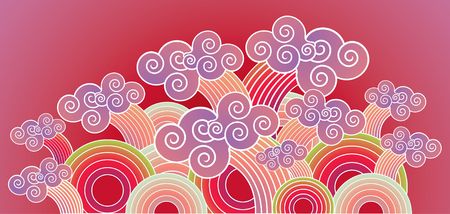 Vibrant and colorful oriental waves.の写真素材