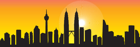 Kuala Lumpur Skylineのイラスト素材
