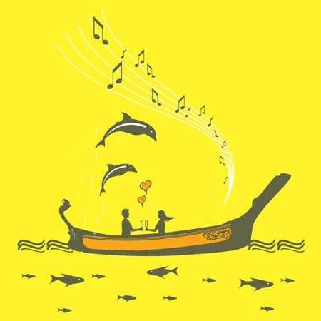 Love on the boatのイラスト素材