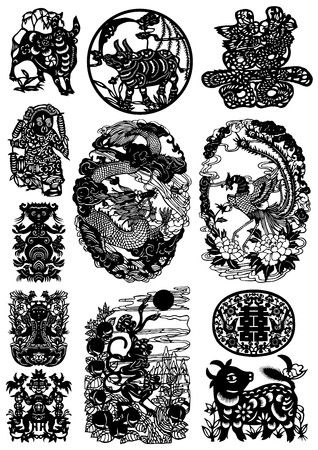 Oriental Graphics Setのイラスト素材
