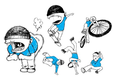 Street style illustrationのイラスト素材