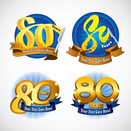 80th Anniversary Iconのイラスト素材