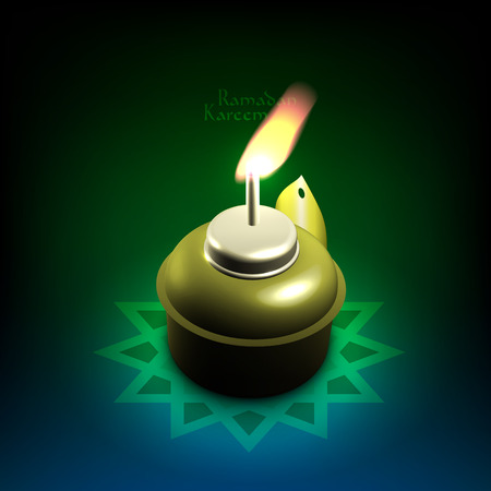 Vector 3D Muslim Oil Lamp  Translation  Ramadan Kareem - May Generosity Bless You During The Holy Month のイラスト素材