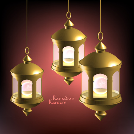 Vector 3D Muslim Oil Lamp  Translation  Ramadan Kareem - May Generosity Bless You During The Holy Month のイラスト素材