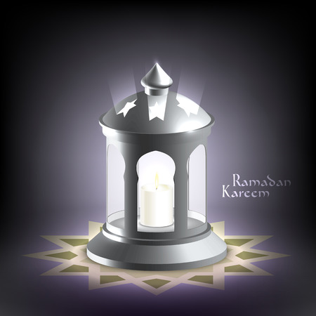 Vector 3D Muslim Oil Lamp  Translation  Ramadan Kareem - May Generosity Bless You During The Holy Month のイラスト素材