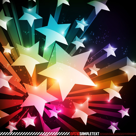 Colorful 3D Vector Starsのイラスト素材