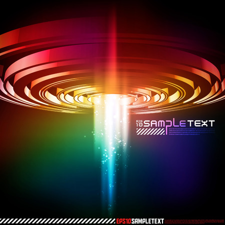 Colorful Vector 3D Technology Ripplesのイラスト素材