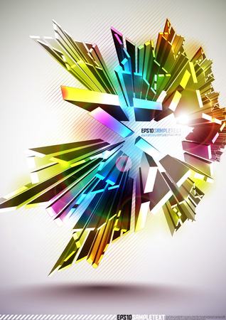 Colorful 3D Vector Starsのイラスト素材