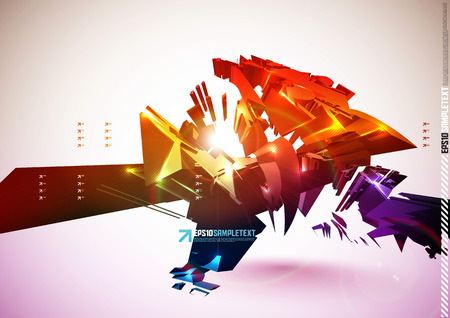 3D Vector Destructive Elementのイラスト素材