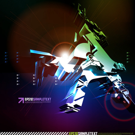 Vector 3D High Tech Elementのイラスト素材