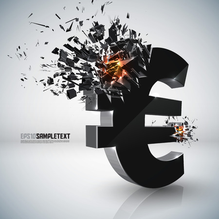 Vector Euro Sign Crushingのイラスト素材