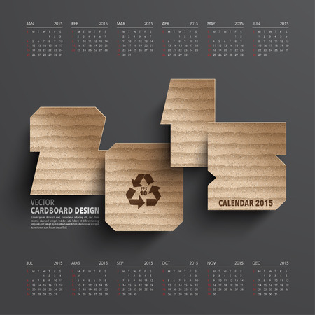 Vector Cardboard 2015 Calendar Designのイラスト素材